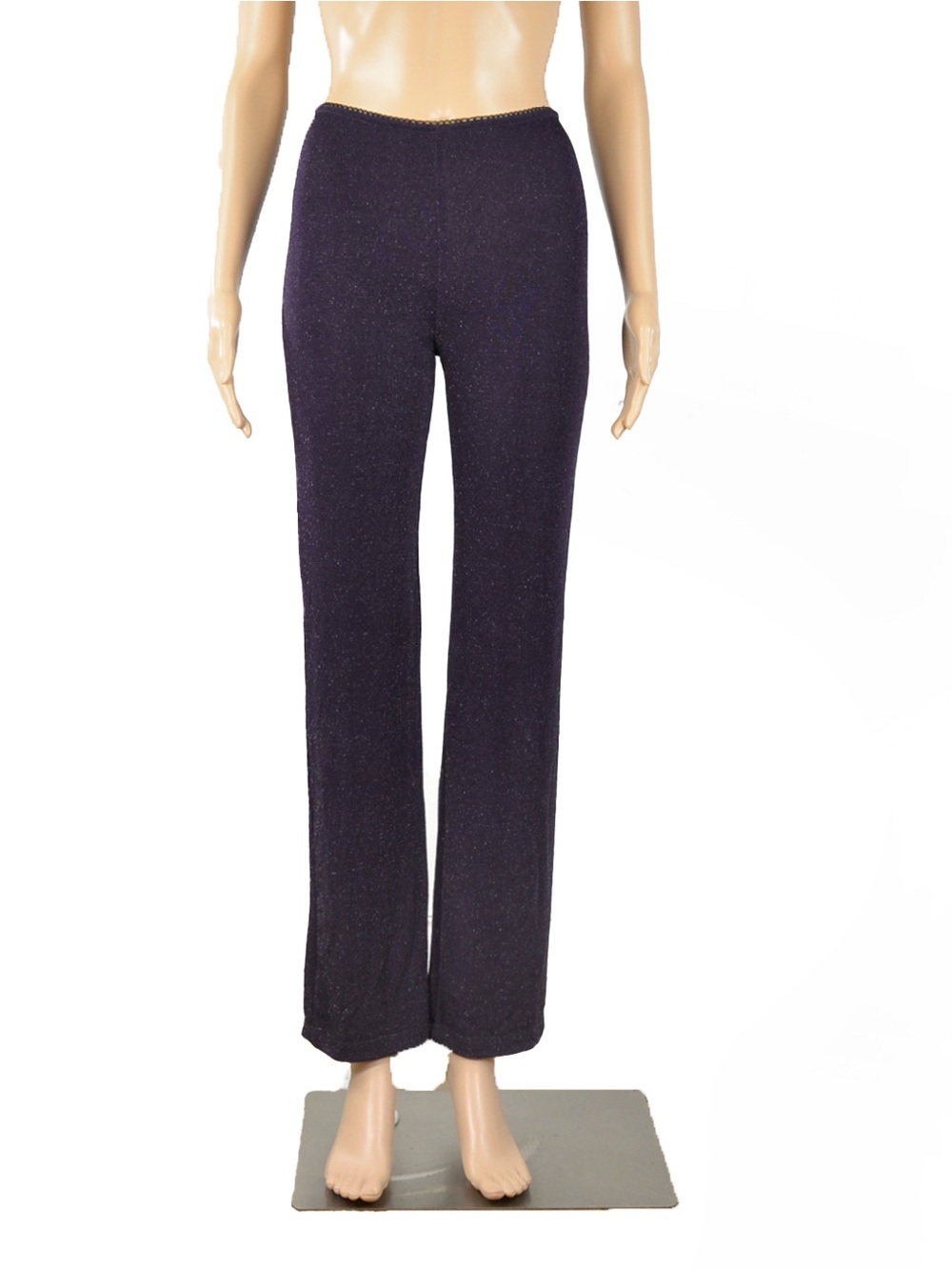 Vintage 90s Y2k 00s Le Cheateau High Rise  Purple Lurex Metallic Stretchy Pants